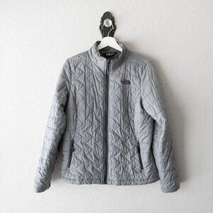 The North Face Women's Size Medium Gray Quilted Puffer Full-Zip Jacket